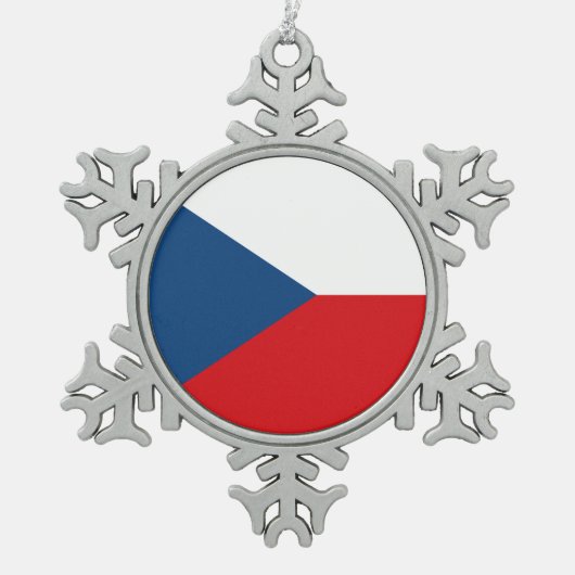 Sneeuwvlok Ornament met Tsjechische vlag (Voorkant)