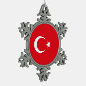 Sneeuwvlok Ornament met Turkije Vlag (Links)