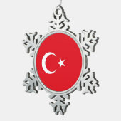 Sneeuwvlok Ornament met Turkije Vlag (Rechts)