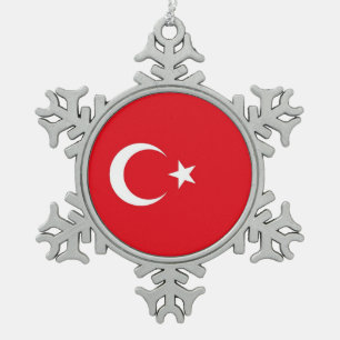 Sneeuwvlok Ornament met Turkije Vlag