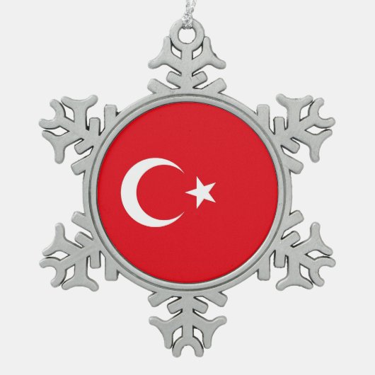 Sneeuwvlok Ornament met Turkije Vlag (Voorkant)