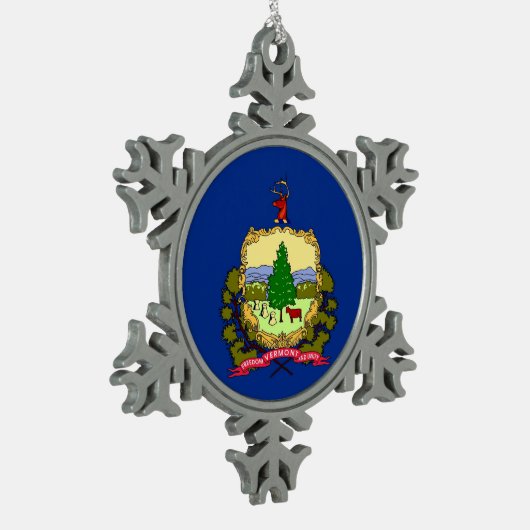 Sneeuwvlok Ornament met Vermont Flag (Links)