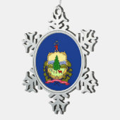 Sneeuwvlok Ornament met Vermont Flag (Rechts)