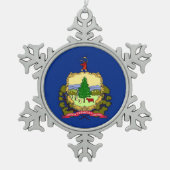 Sneeuwvlok Ornament met Vermont Flag (Voorkant)