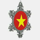 Sneeuwvlok Ornament met Vietnamvlag (Links)