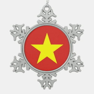 Sneeuwvlok Ornament met Vietnamvlag
