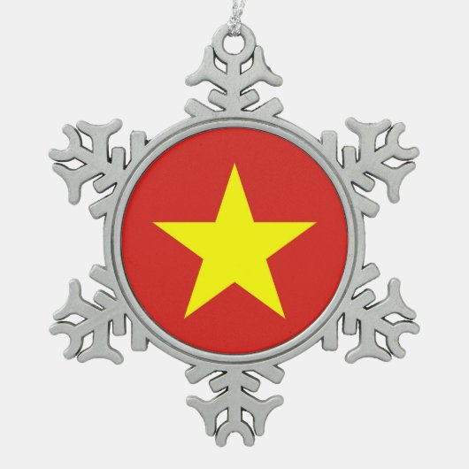 Sneeuwvlok Ornament met Vietnamvlag (Voorkant)