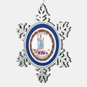 Sneeuwvlok Ornament met Virginia Flag (Rechts)