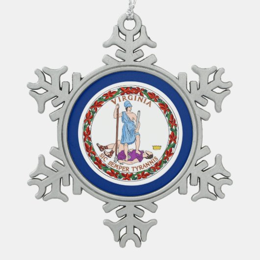 Sneeuwvlok Ornament met Virginia Flag (Voorkant)