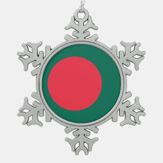 Sneeuwvlok Ornament met vlag van Bangladesh (Voorkant)