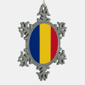 Sneeuwvlok Ornament met vlag van Roemenië (Links)