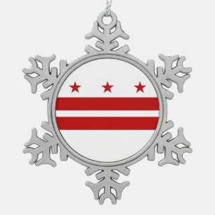 Sneeuwvlok Ornament met Washington DC Flag