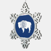 Sneeuwvlok Ornament met Wyoming Flag (Rechts)