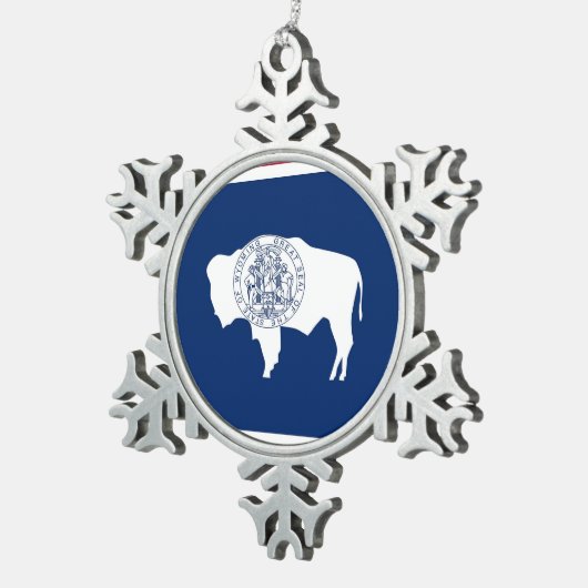 Sneeuwvlok Ornament met Wyoming Flag (Rechts)