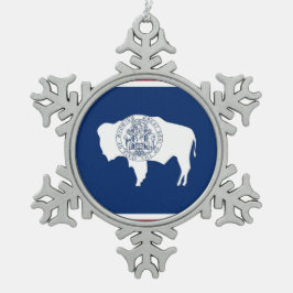 Sneeuwvlok Ornament met Wyoming Flag