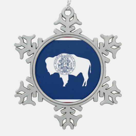 Sneeuwvlok Ornament met Wyoming Flag (Voorkant)