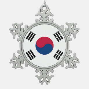 Sneeuwvlok Ornament met Zuid-Koreaanse vlag