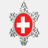 Sneeuwvlok Ornament met Zwitserland (Rechts)