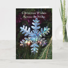Sneeuwvlok over de mijlen Kerstmis Feestdagen Kaart