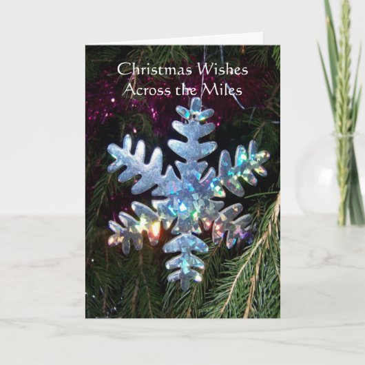 Sneeuwvlok over de mijlen Kerstmis Feestdagen Kaart (Voorkant)