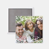 Sneeuwvlok Overlay Vrolijke Kerstvakantie Foto Magneet (Voorkant / Achterkant)
