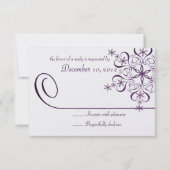 Sneeuwvlok Paarse Elegantie Reactie Kaart (Voorkant)