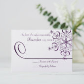 Sneeuwvlok Paarse Elegantie Reactie Kaart (Staand voorkant)