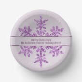 Sneeuwvlok Paarse Glam Schattige Kerstfeest Papieren Kommen (Voorkant)