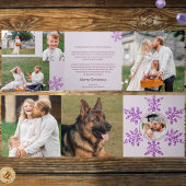 Sneeuwvlok Paarse Glam Unique 7 foto Multi Drieluik Wenskaart