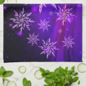 Sneeuwvlok paarse roze winter schattig kleurrijk theedoek (Gevouwen)