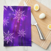 Sneeuwvlok paarse roze winter schattig kleurrijk theedoek (Quarter Fold)