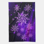 Sneeuwvlok paarse roze winter schattig kleurrijk theedoek (Verticaal)