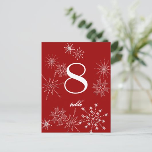 Sneeuwvlok Pareltjes / Tafel Kaart (Staand voorkant)