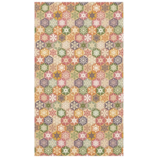 sneeuwvlok patchwork tafelkleed (Voorkant)