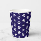 Sneeuwvlok Patroon Blauw & Wit Winter Papieren Bekers (Achterkant)
