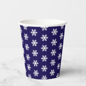 Sneeuwvlok Patroon Blauw & Wit Winter Papieren Bekers (Voorkant)