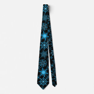 Sneeuwvlok patroon blauw Zwart BG Stropdas