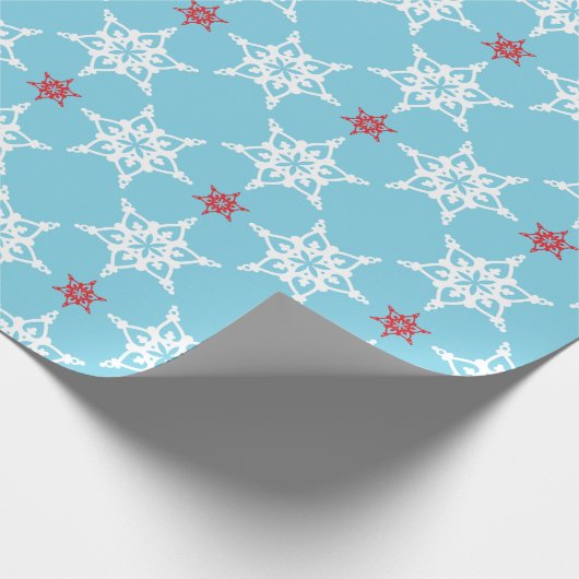 SNEEUWVLOK PATROON feestelijk modern minimaal rood Cadeaupapier (Hoek)