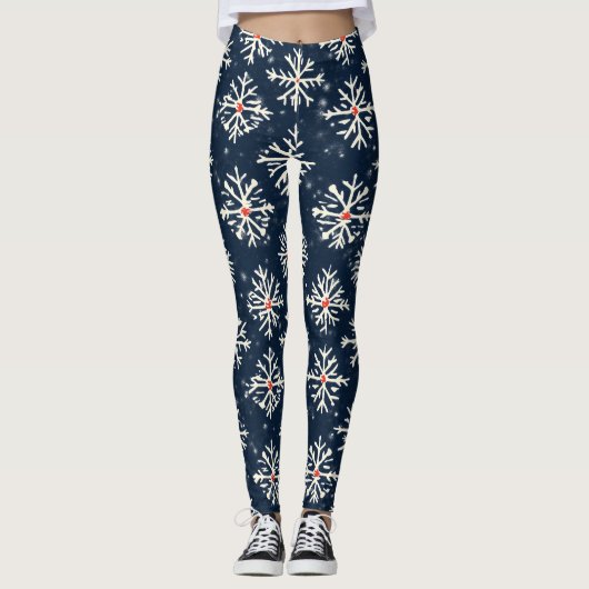 Sneeuwvlok patroon Winter Style Leggings (Voorkant)