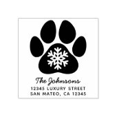 Sneeuwvlok Paw Print Winter Vakantie Adres Rubberstempel (Afrduk)