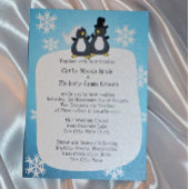 Sneeuwvlok Pinguïn Toon bruiloft Kaart