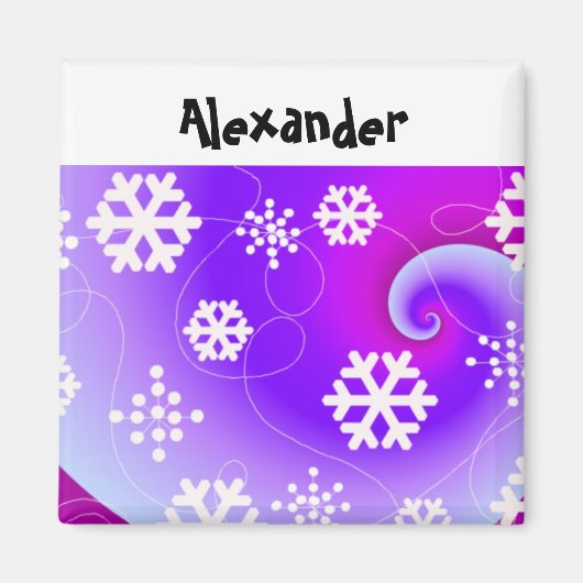Sneeuwvlok Plaathouder Magneet (Voorkant)