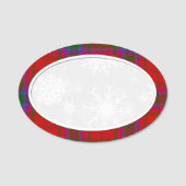 Sneeuwvlok Plaid Naamplaatje (Voorkant)