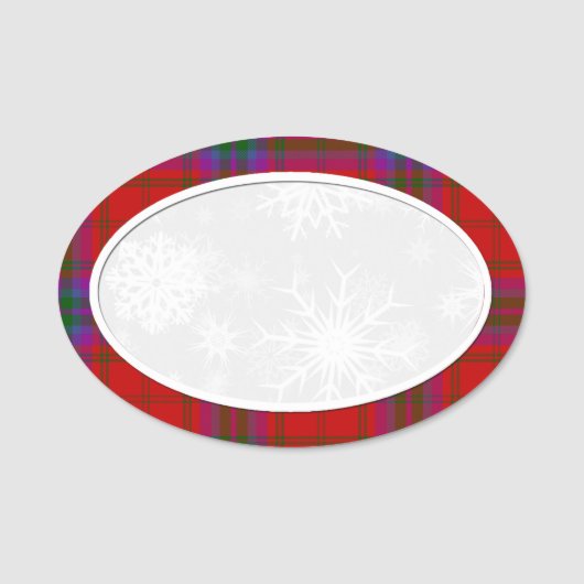 Sneeuwvlok Plaid Naamplaatje (Voorkant)