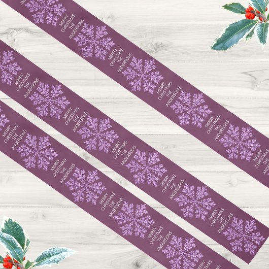 Sneeuwvlok Plum Bling Elegant Trendy Kerstmis Satijnen Lint