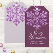 Sneeuwvlok Plum Bling Mooie kleurrijke kerst Cadeaulabel