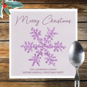 Sneeuwvlok Plum Glam Minimal Kerstfeest Servet