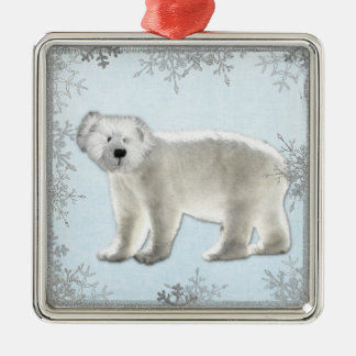 sneeuwvlok polar beer metalen ornament