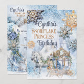 Sneeuwvlok Prinses Feest Uitnodiging (Voorkant / Achterkant)