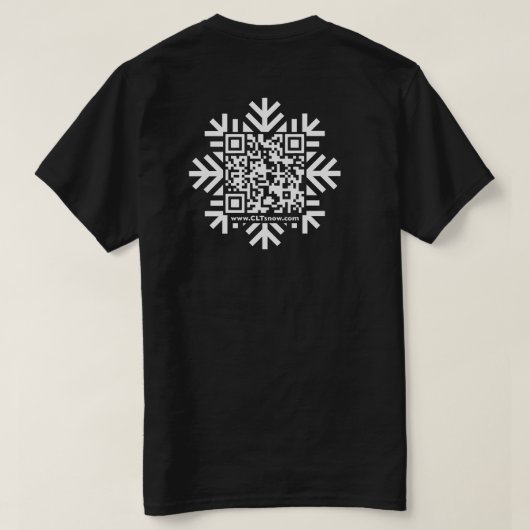 Sneeuwvlok QR-code + Logo Front T-shirt (Design achterkant)